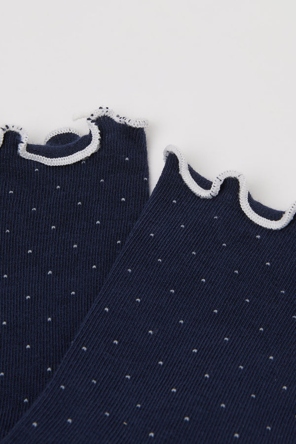 גרביים עם סיומת מסולסלת Micro Polka Dot