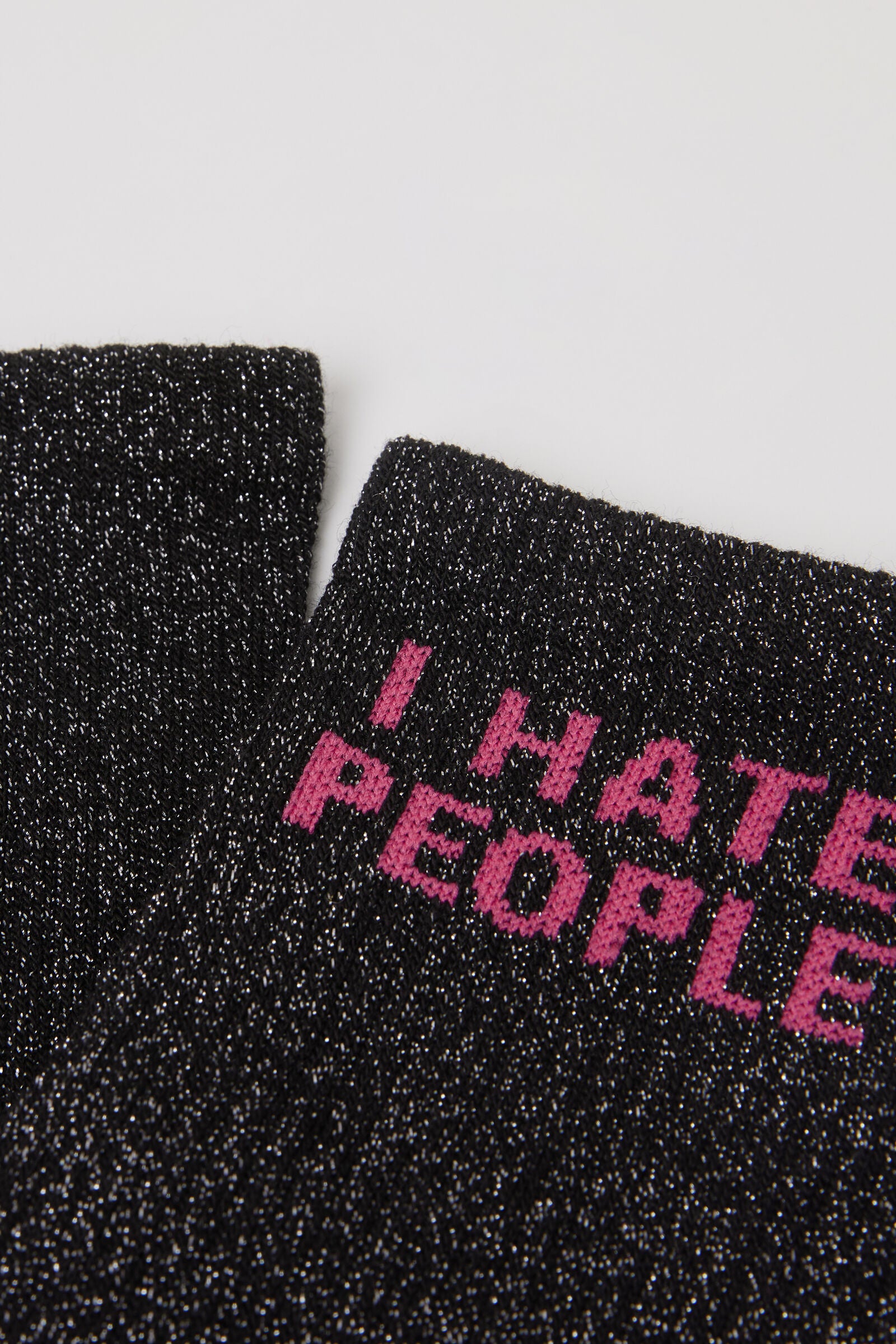 גרבי גליטר נצנצים עם הדפס כיתוב