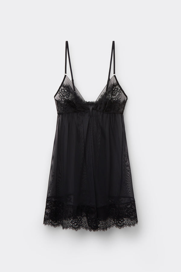 שמלת מיני טול ותחרה Sheer Glamour