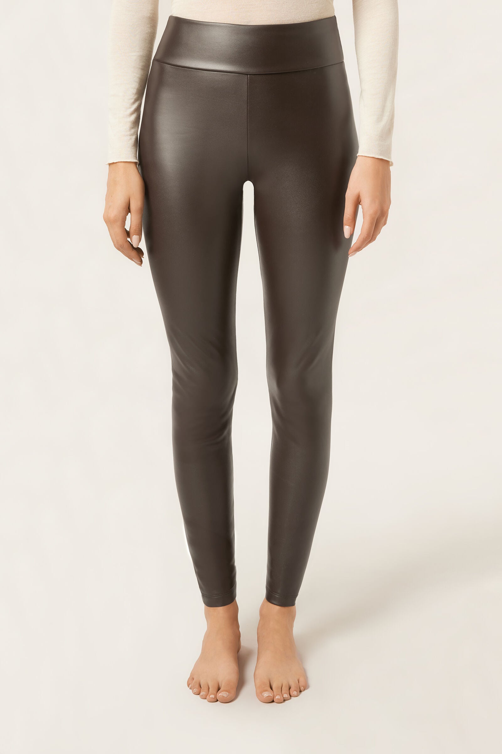 מכנסיים תרמיים סקינים דמוי עור