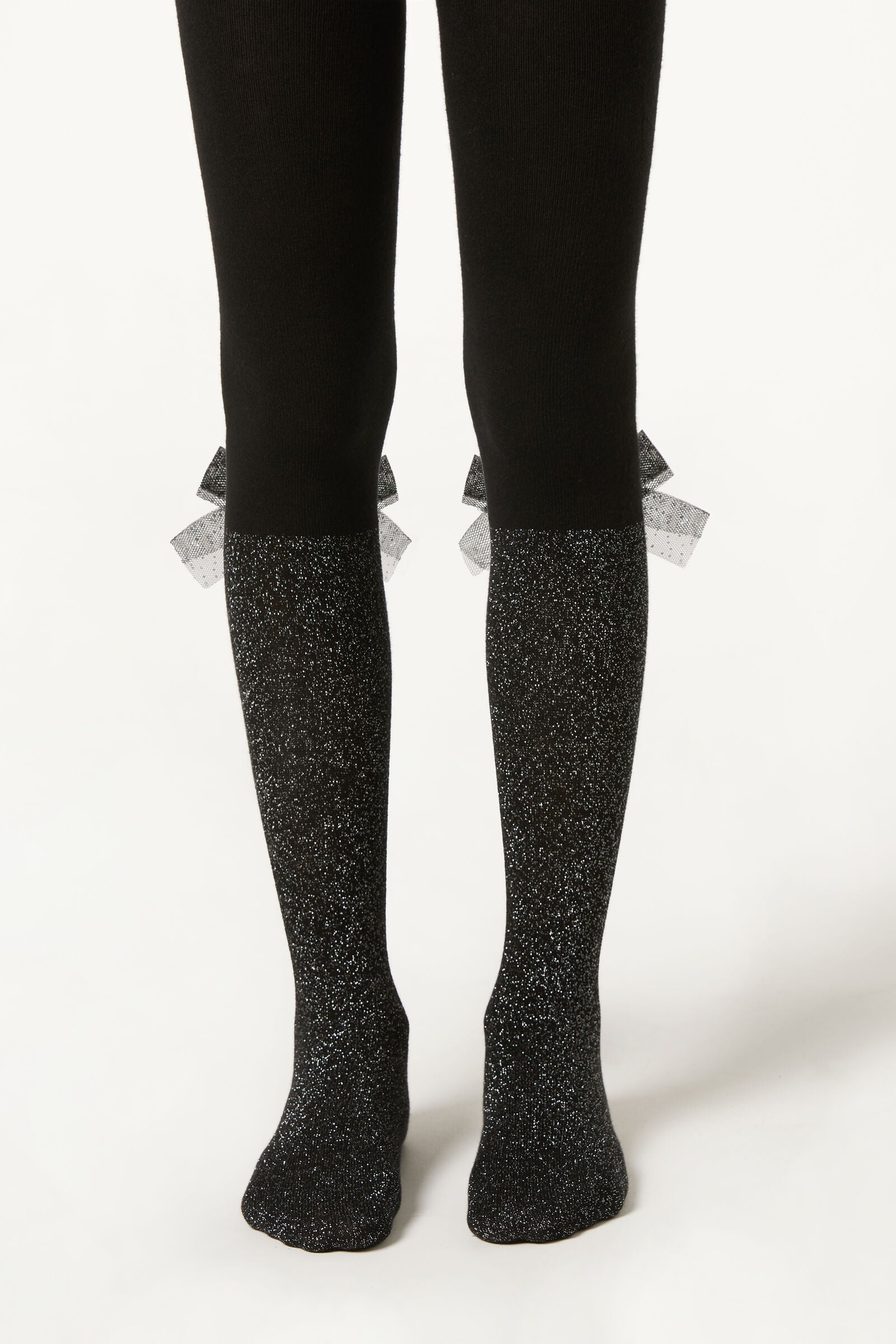 גרביוני כותנה עם סרט פפיון לבנות