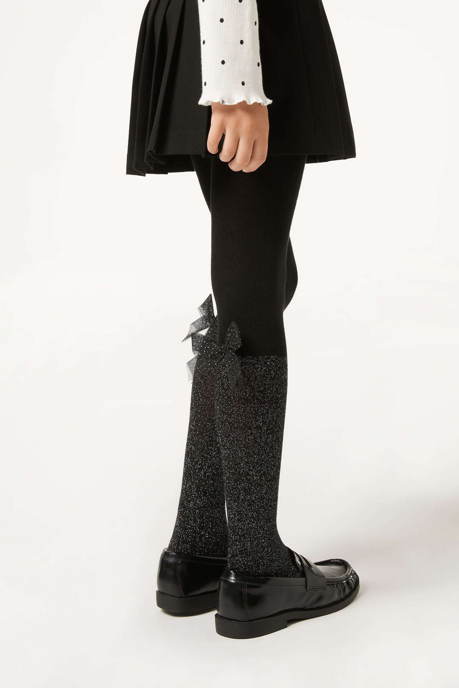 גרביוני כותנה עם סרט פפיון לבנות