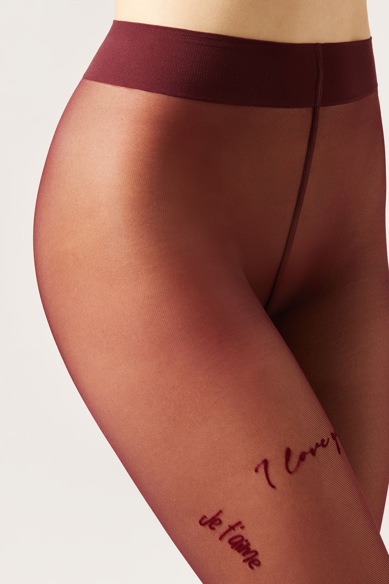 גרביונים שקופים I Love You Lettering