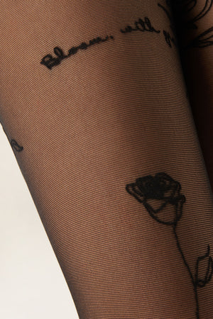 גרביונים שקופים 30 דניר עם הדפס Rose