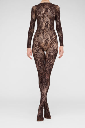 אוברול תחרת רשת פרחונית Deluxe Selection
