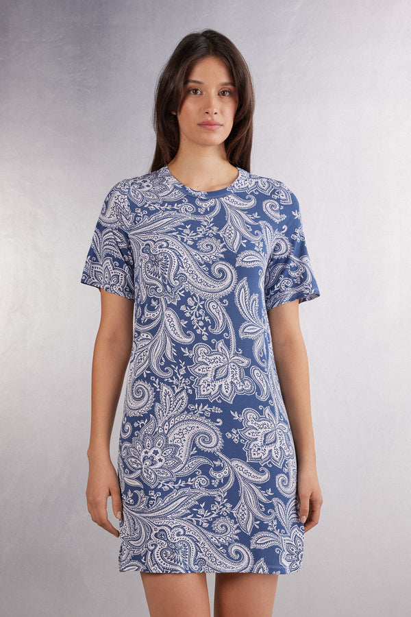 כותונת לילה קצרה Flower Paisley
