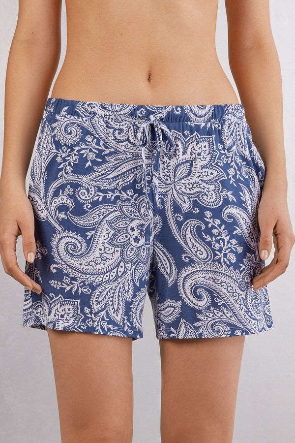 מכנסי במבוק קצרים Flower Paisley