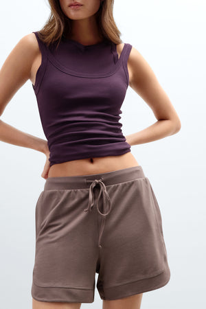מכנסיים קצרים מבד כותנה ומודאל Sporty & Chic