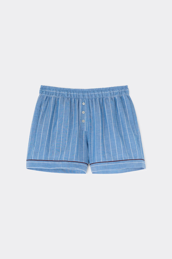 מכנסי קנבס כותנה קצרים Preppy Stripes