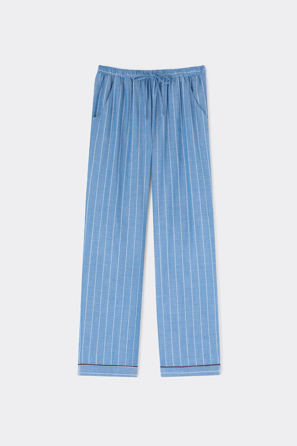 מכנסי קנבס כותנה ארוכים Preppy Stripes
