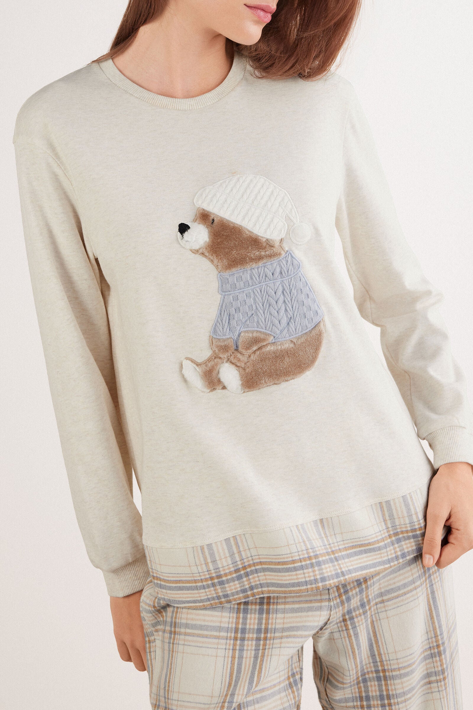 סט פיג'מה מבד כותנה Winter Bear