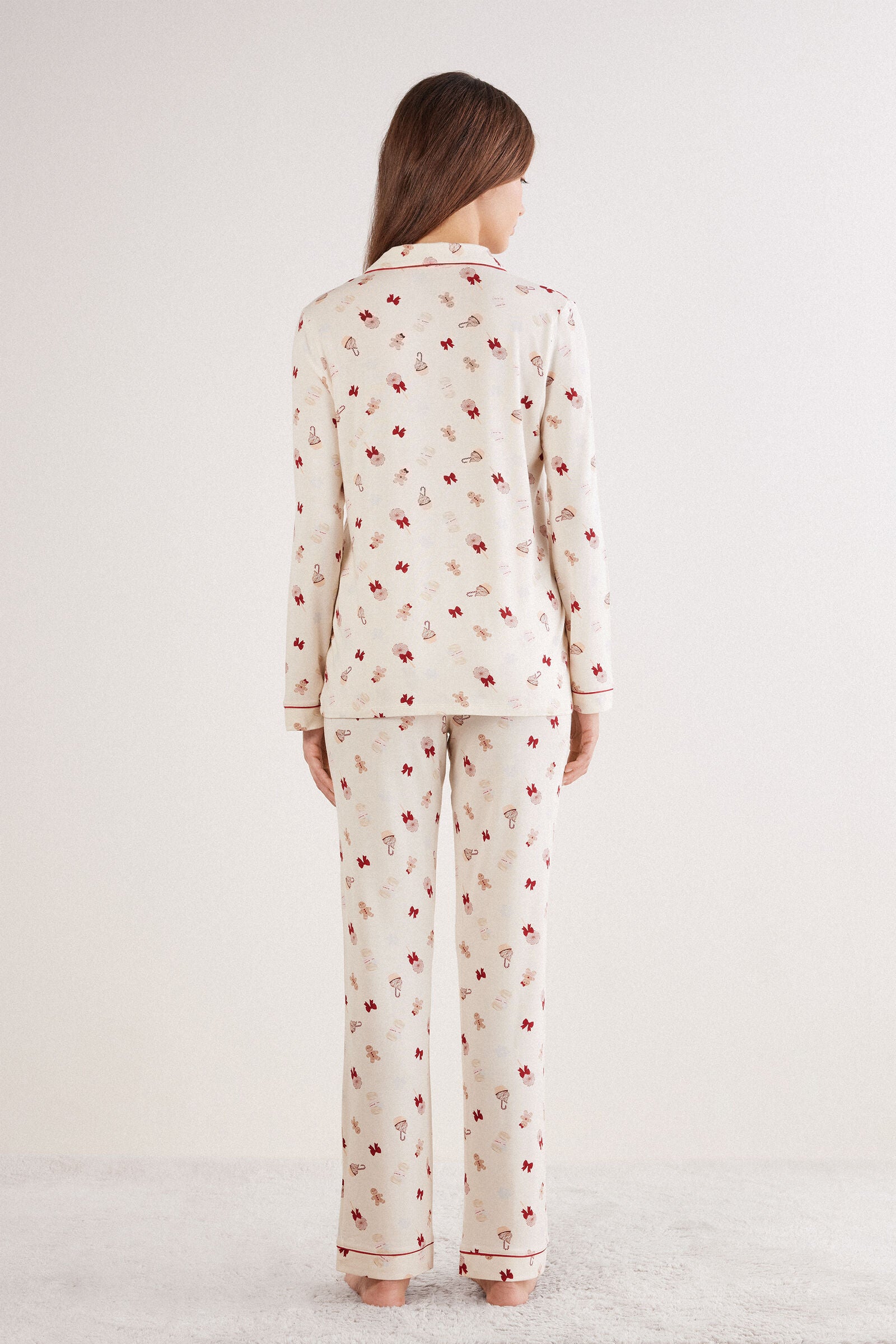 סט פיג'מה עם הדפס חג המולד