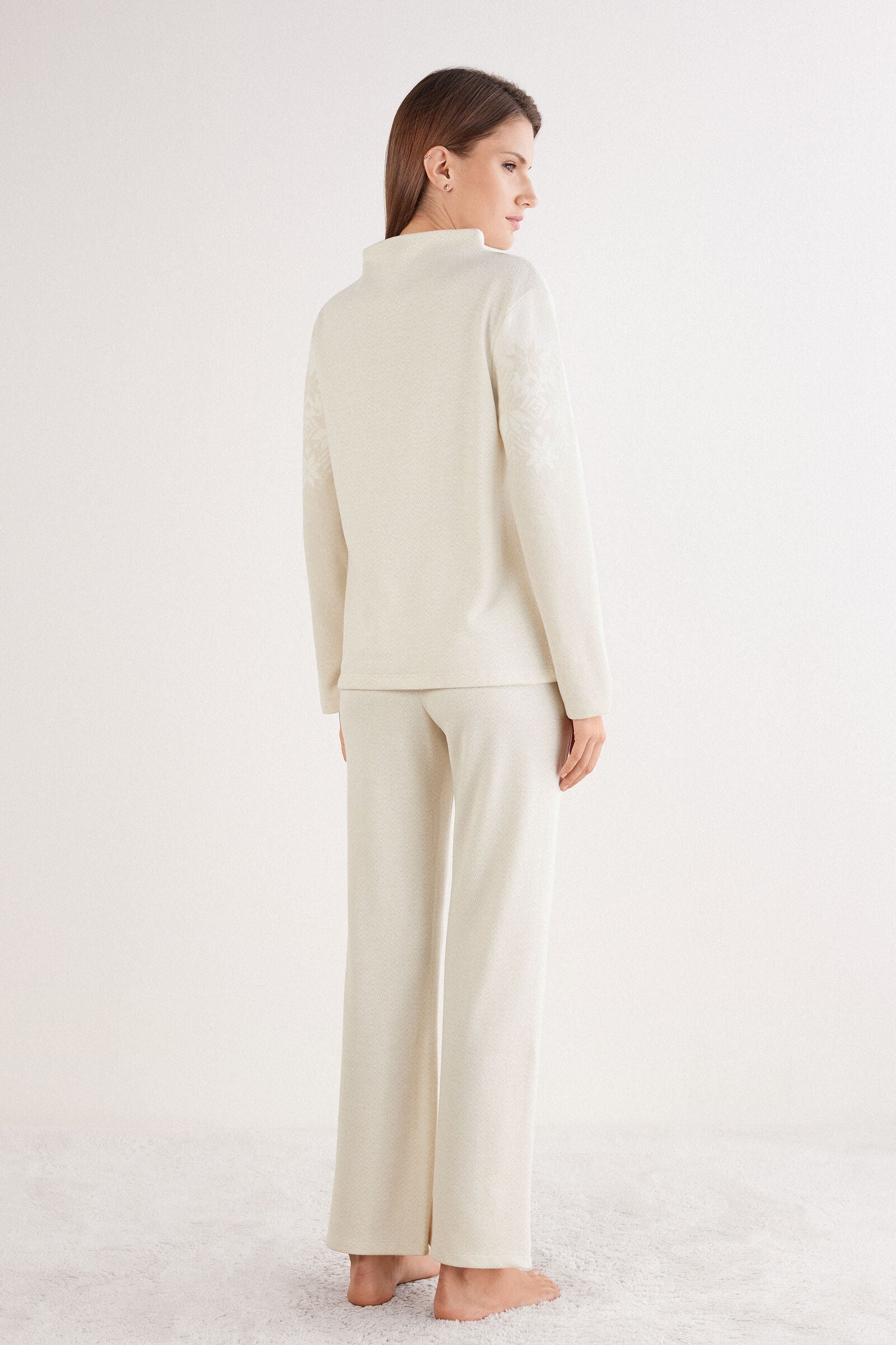 סט פיג'מה ז'קארד ארוכה Let It Snow Tonight