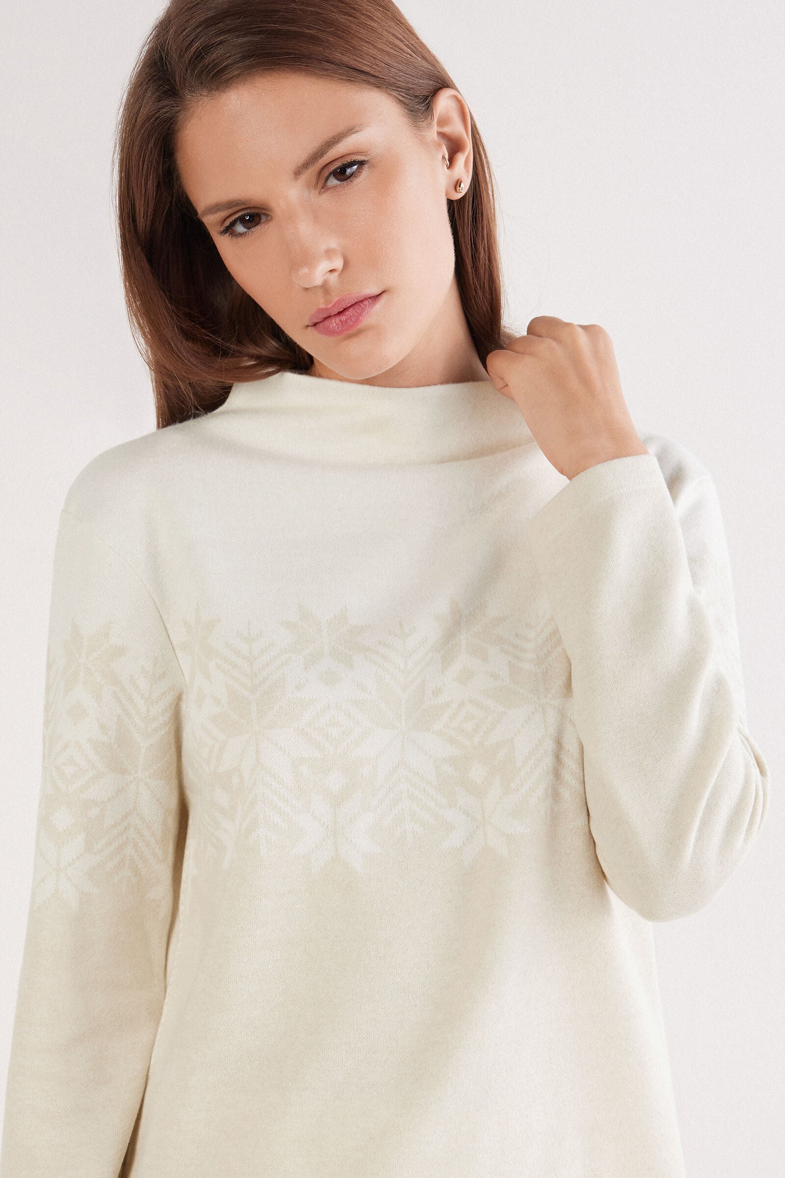 סט פיג'מה ז'קארד ארוכה Let It Snow Tonight