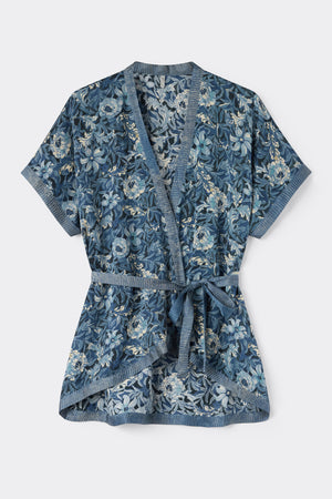 קימונו סטן ויסקוזה Fanciful Flowers Printed