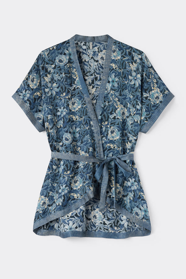 קימונו סטן ויסקוזה Fanciful Flowers Printed