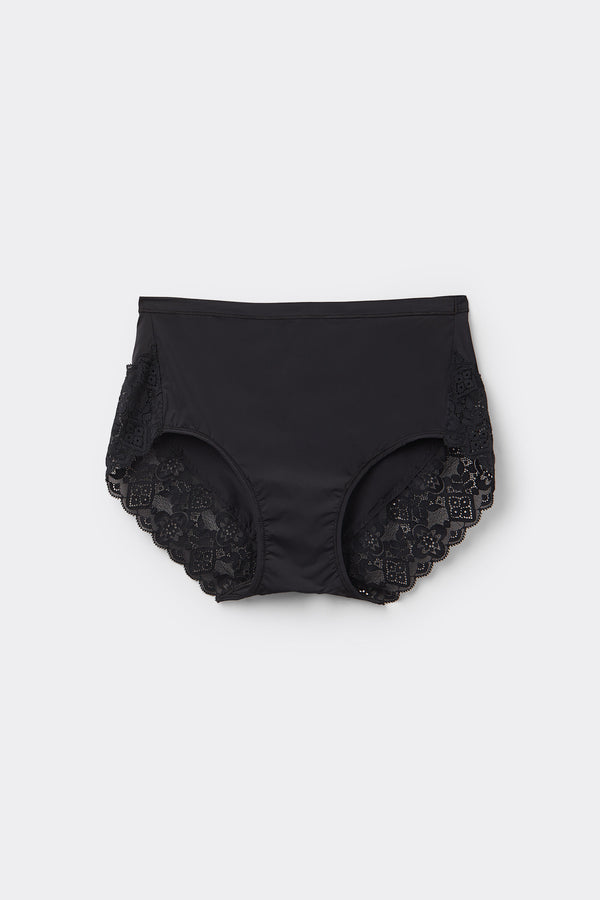 תחתונים מיקרופייבר תחרה High-Waisted
