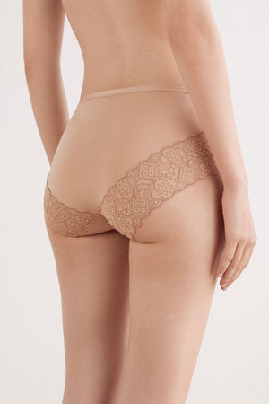 תחתונים מיקרופייבר תחרה High-Waisted