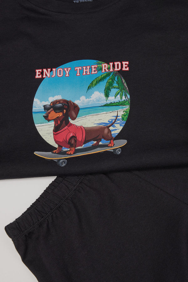 סט פיג'מה ג'רזי לילדים DACHSHUND
