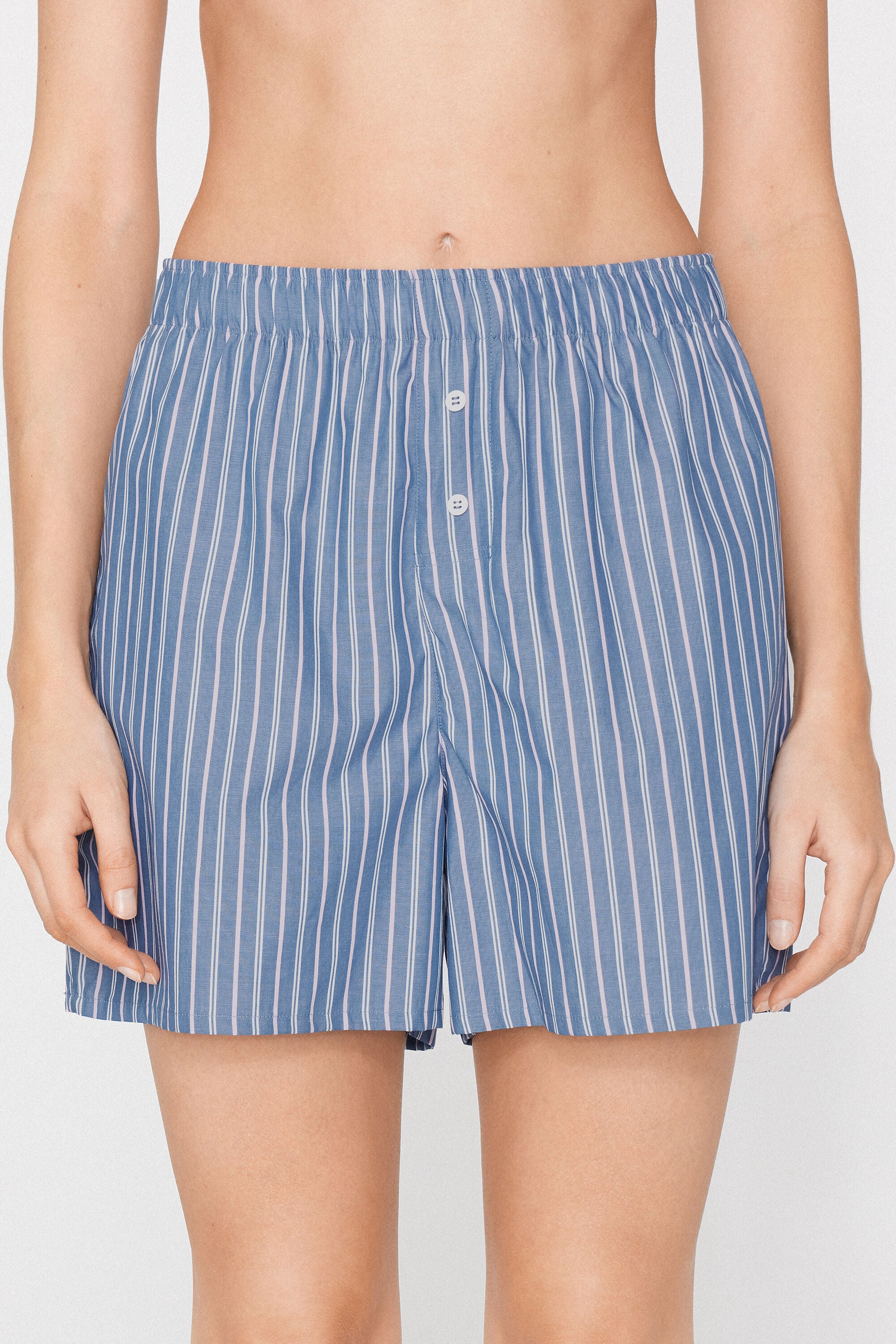 מכנסי בוקסר פסים קנבס כותנה