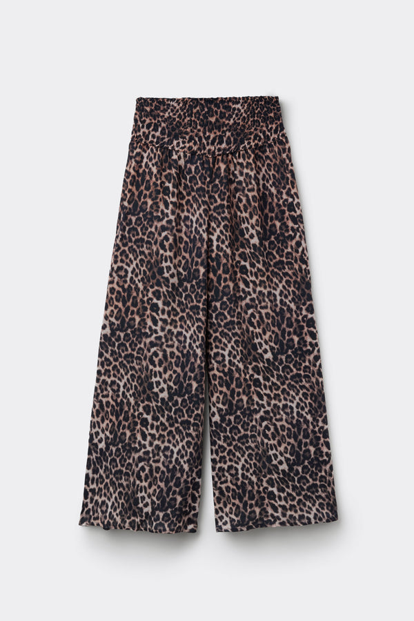 מכנסי קרופ רחבים בהדפס נקודות